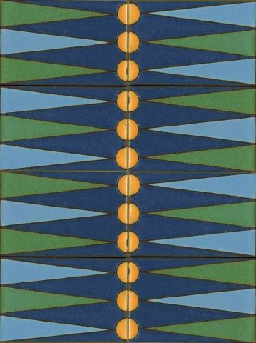 X Backgammon Set Blue 12x16" tile