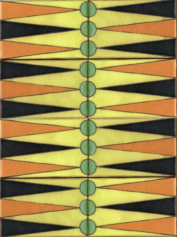 X Backgammon Set Olive 12x16" tile