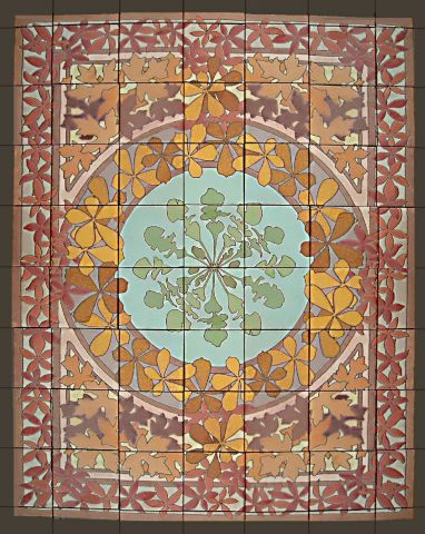 Fallen Leaf Mauve Panel 50x69"