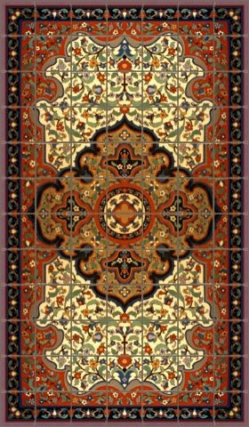 A Persian Rug Small Red 72 x 42" tile