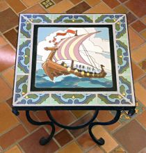 Viking Mural Table 16 x 16 x 19"