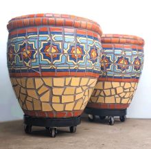 Yellow Belvedere Mosaic Planters