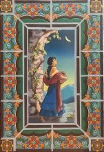 Senorita with Blue Victory Flower Plaque