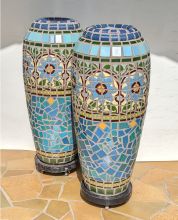 Blue Springfield Mosaic Urns