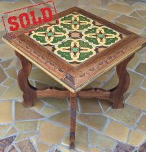 Mariposa Table with vintage wooden base
