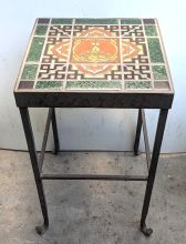 Bard and Birds Square Table with Bushere and Sons Iron Base