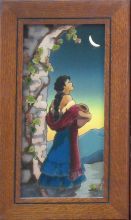 Senorita by Moonlight in Oak Frame
