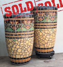 Green Trumpet Flower Mosaic Cigar Planters