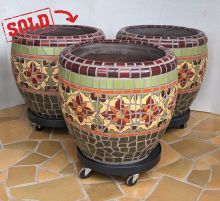 Burgundy Mayfair Mosaic Planters
