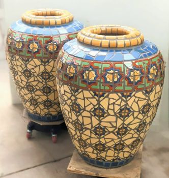 Belvedere Stars Mosaic Urns