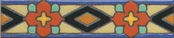 1.8x8” Park Ave Liner deco gloss-Orange tile pattern
