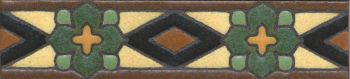 1.8x8” Park Ave Liner deco satin-Green tile pattern