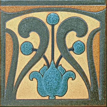 Collins Ornate deco satin- Turq 6x6”