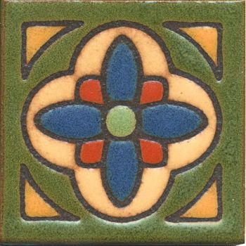 3.6x3.6” Daisy Dot deco satin-Green