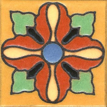 3.6x3.6” Lily Dot deco satin-Yellow tile