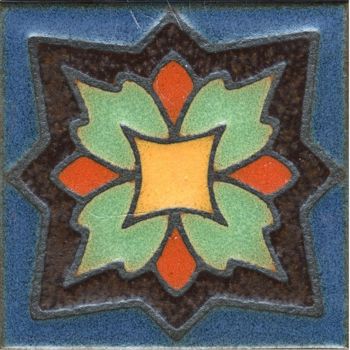 3.6x3.6” Peony Dot deco satin-Brown tile