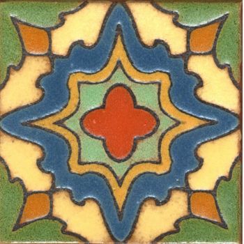 3.6x3.6” Willow Dot deco satin-Cream tile