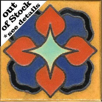 3.6x3.6” Iris Dot deco combo-Yellow tile