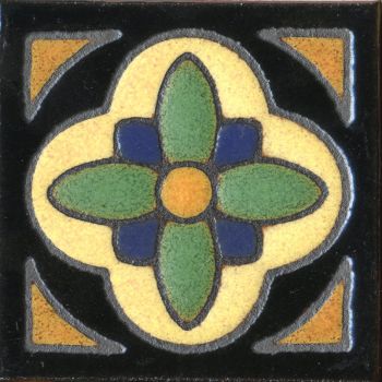 3x3” Daisy Dot deco combo-Black tile
