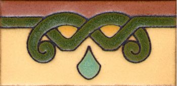 3x6” Lyra Liner deco satin-Cream tile pattern