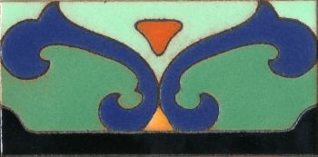 3x6” Saracen Liner deco gloss-Turq tile pattern