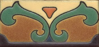 3x6” Saracen Liner deco satin-Peach tile pattern