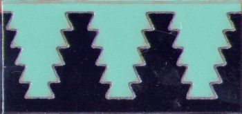 3 by 6 inch Zig Liner deco gloss-Turquoise tile