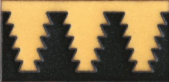 3 by 6 inch Zig Liner deco satin-Cream tile