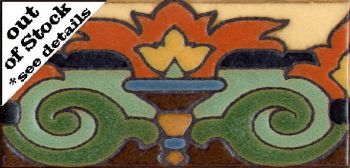 3x6” Oilfont Liner deco satin-Cream tile pattern