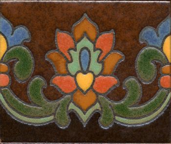 5x6” Riviera Riser deco satin-Brown tile