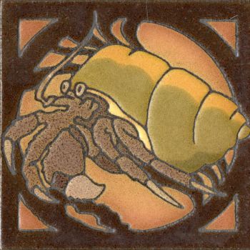 6x6” Critter Crab right deco satin-Classic tile