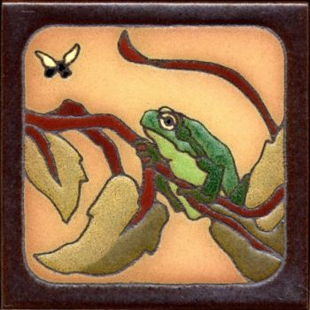 6x6” Frog Sitting right deco satin-Classic tile 6x6” Frog Sitting right deco satin-Classic tile