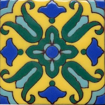 The Memorial deco is the dominant tile pattern featured at the Wrigley Memorial 