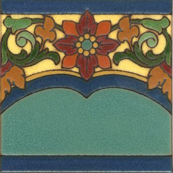 Victory Flower deco satin-Cream 6x6” tile pattern