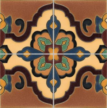 Loggia deco satin-Burgundy  (4 Tile Repeat)  12x12” tile pattern