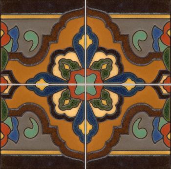 Loggia deco satin-Rust (4 Tile Repeat) 12x12” tile pattern Loggia deco satin-Rust (4 Tile Repeat) 12x12” tile pattern