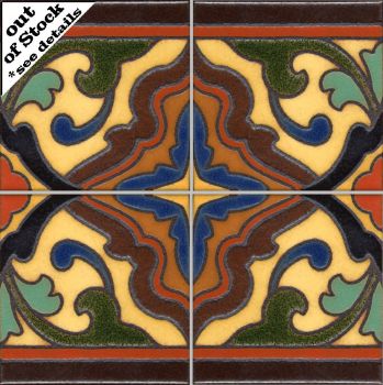 Presidio deco satin-Cream (4 Tile Repeat) 12x12” tile pattern
