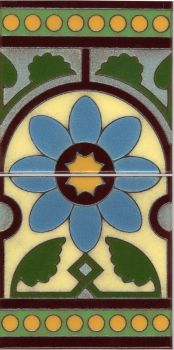 Springfield deco gloss-Cream  (2 Tile Stack) 6x12" tile pattern