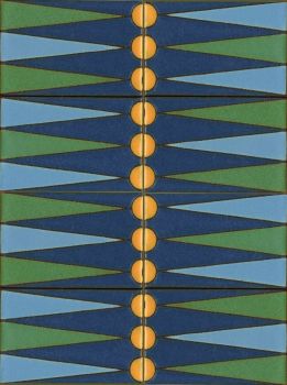 X Backgammon Set Blue 12x16" tile