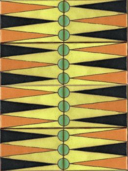 X Backgammon Set Olive 12x16" tile