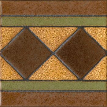 Z Diamond deco satin-LBrown 6x6” tile pattern