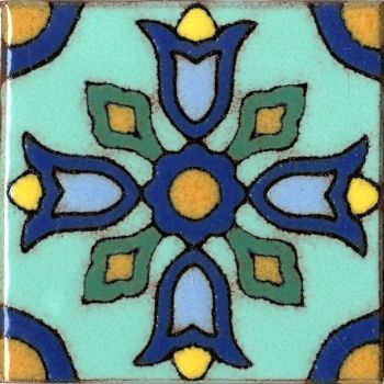 3.8 x 3.8" Dixie Dot deco gloss - blue