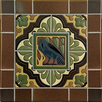 Crow Cameo with Dorset Deco Panel 17x17"