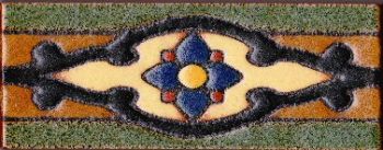 2.3x6” Shiraz Liner deco combo-Gold tile pattern