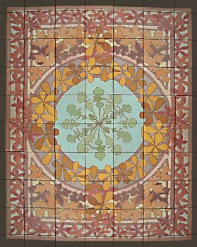 Fallen Leaf Mauve Panel 50x69"