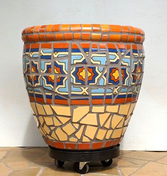 Yellow Belvedere Mosaic Planters