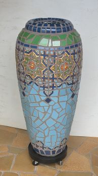 Blue Azulejo Mosaic Urn