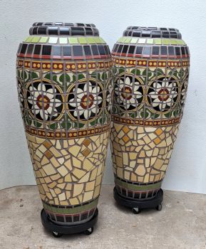 Cream Springfield Mosaic Urns