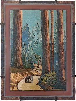 CA Redwoods in Iron Frame with Copper Corners Plaque