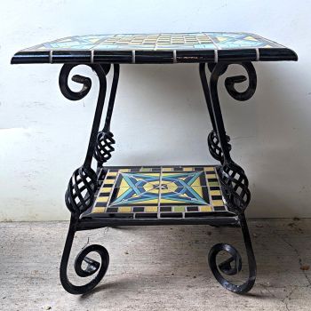 Cabo Checkers 2-Tier Table  27 x 27 x 29" high